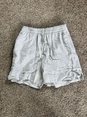 H&M Light Gray High-Waist Drawstring Lounge Shorts